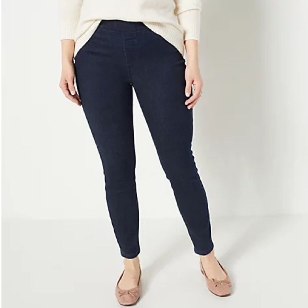 Denim & Co. Cozy Touch Denim Petite Pull-On Jeggings